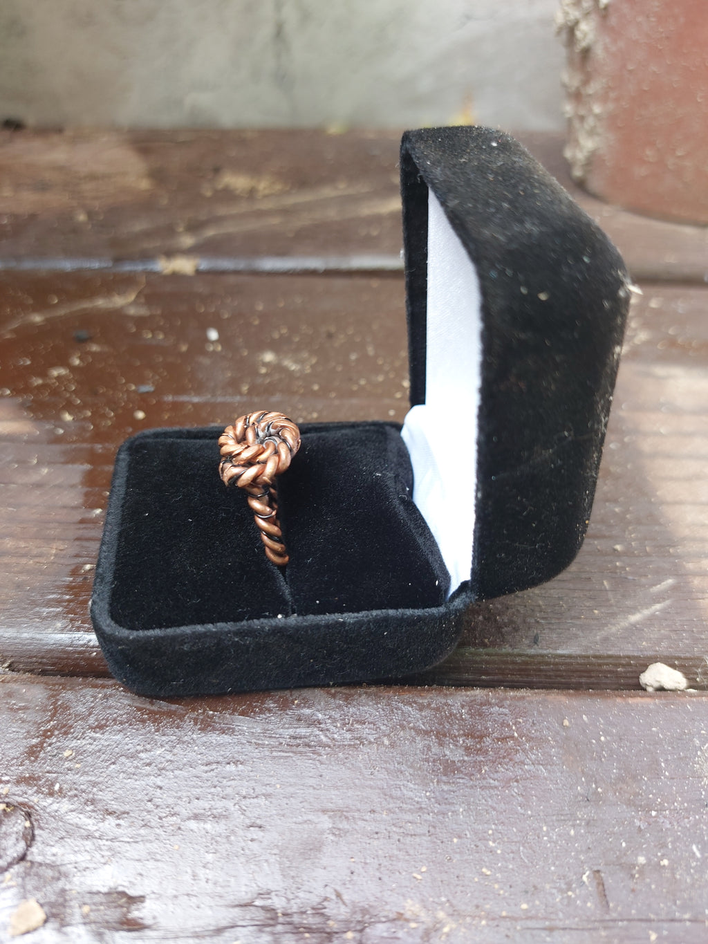 Handmade Copper Wire Braided Love Knot Ring
