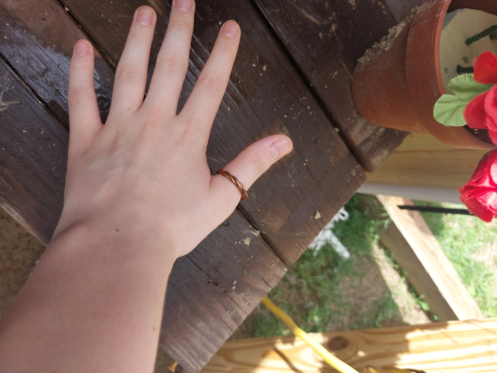 Handmade Copper Wire Twisted Braided Band Ring