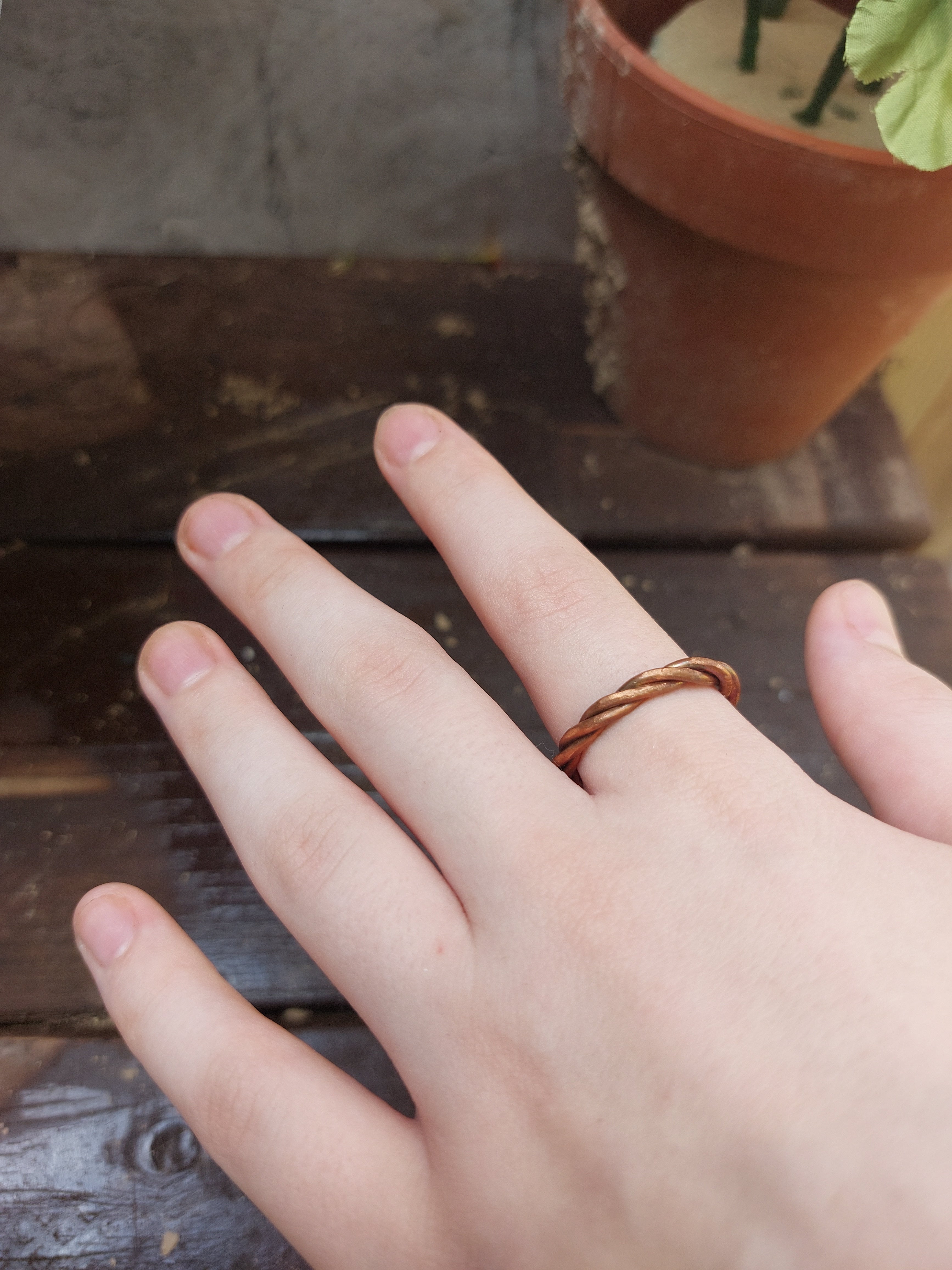 Handmade Copper Wire Twisted Braided Band Ring