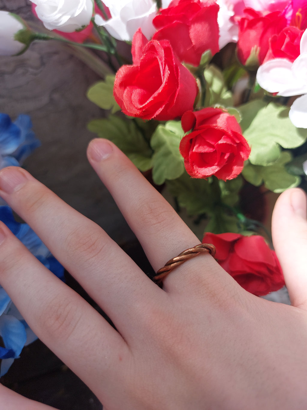 Handmade Copper Wire Twisted Braided Band Ring