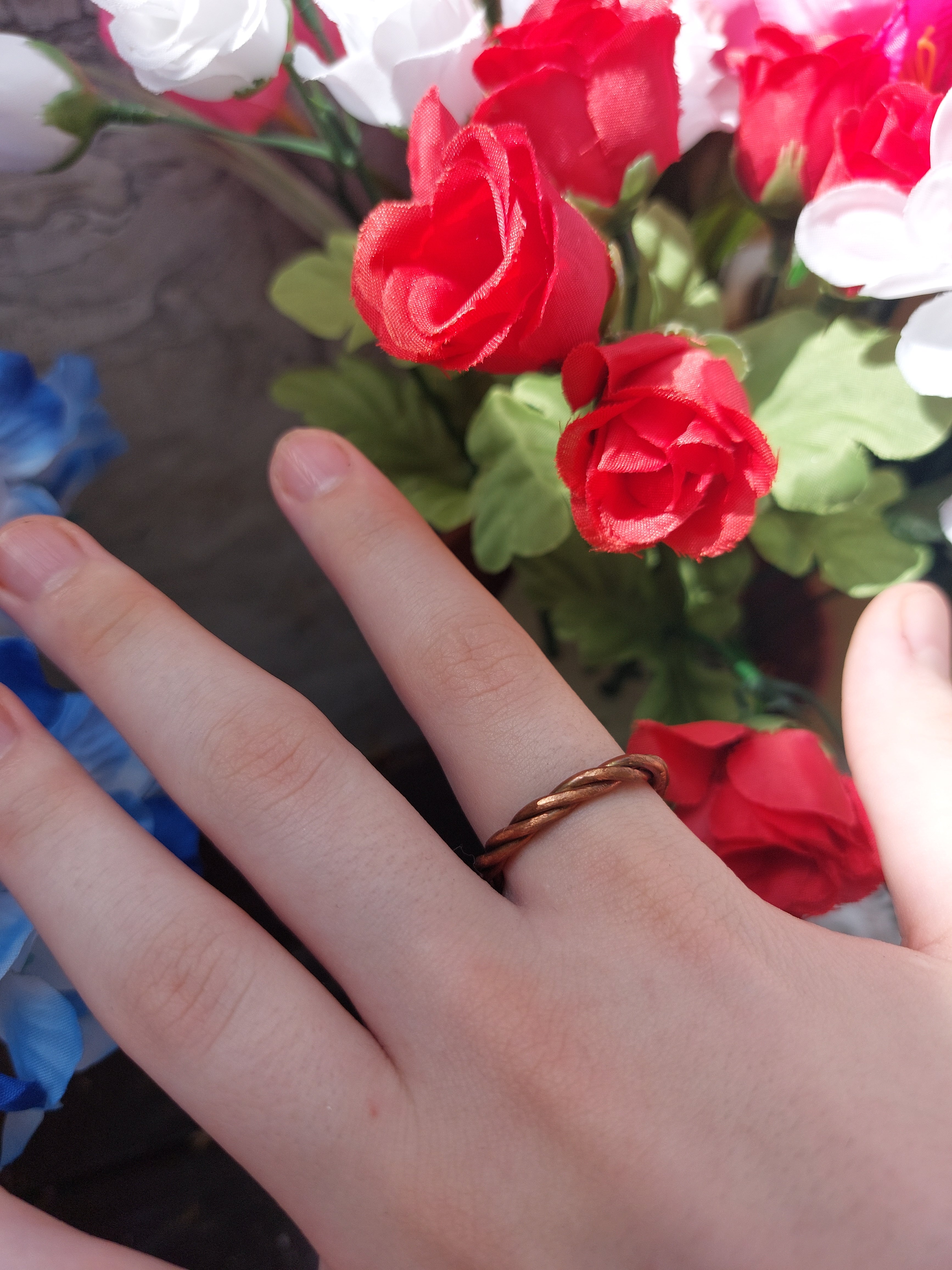 Handmade Copper Wire Twisted Braided Band Ring