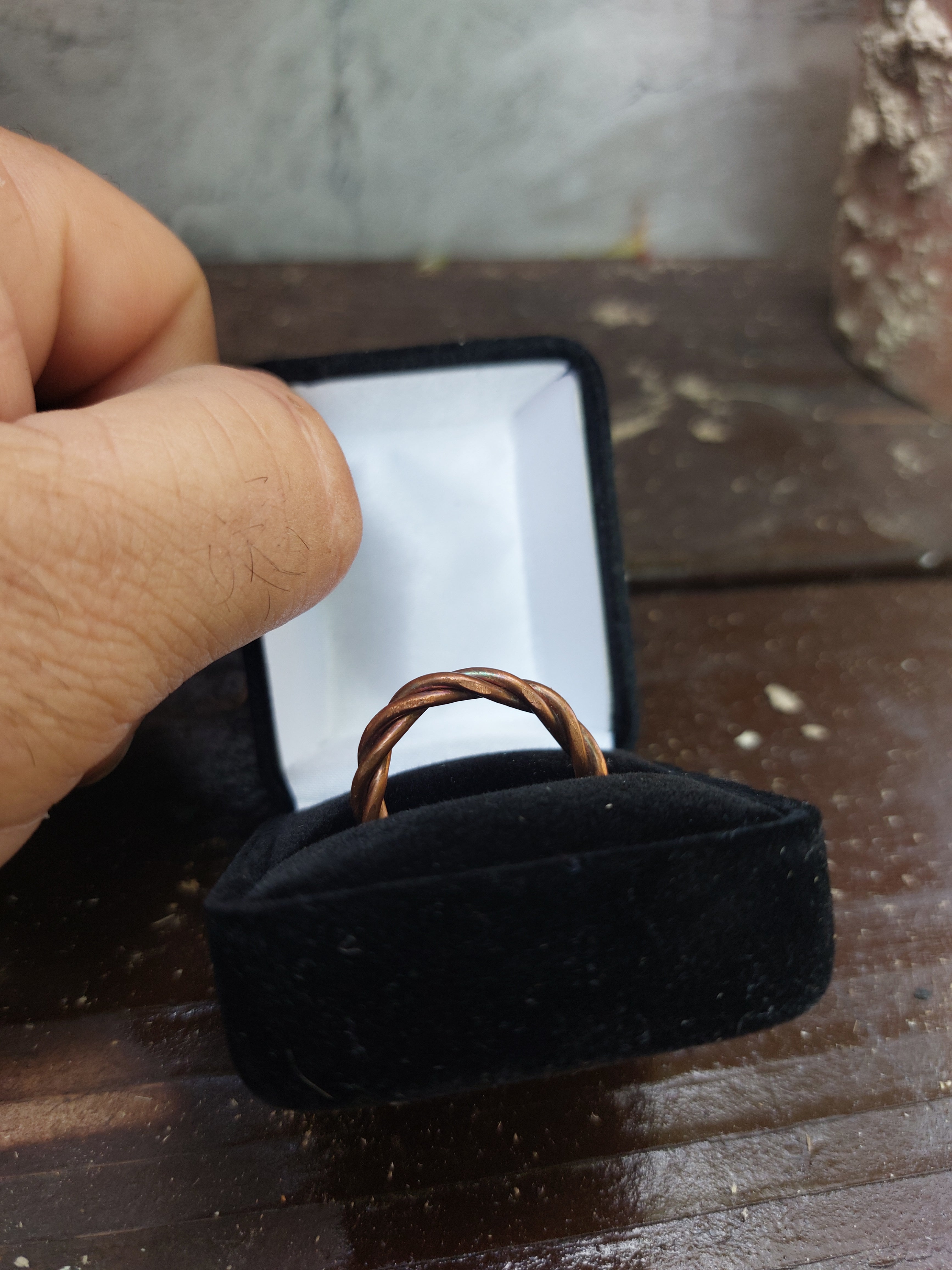 Handmade Copper Wire Twisted Braided Band Ring