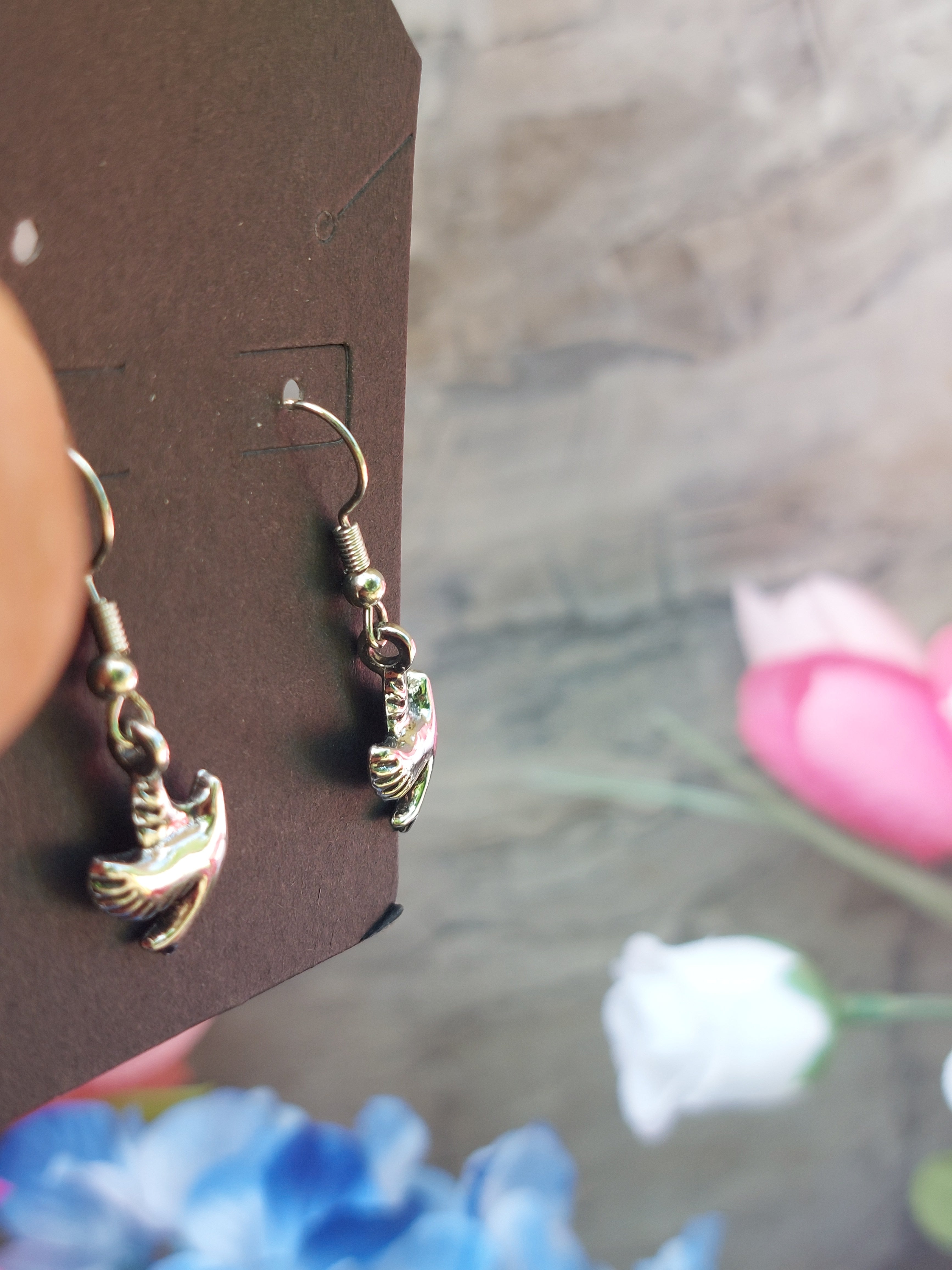 Dove Charm Dangle Earrings – Silver & Gold Tone